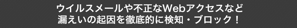 ウイルスメールや不正なWebアクセスなど 漏えいの起因を徹底的に検知・ブロック!